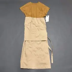 【新品 タグ付き 】styling/ 異素材ドッキングワンピース 0のサムネイル