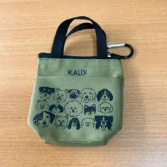 KALDI 犬イラスト小物入れ オリーブグリーンのサムネイル