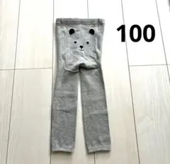 UNIQLO ベビータイツ 100cm グレー くま柄　レギンス　レッグウェア