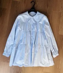 美品　アメリカンホリック　水色　デザインブラウス　長袖　L