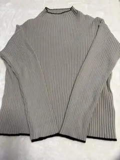 FREAK'S STOREリブ編み ベージュ長袖 ハイネックセーターＦサイズ