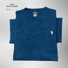 POLO RALPH LAUREN半袖Tシャツ霜降り深ネイビー Lスリムフィット