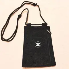 CHANEL シャネル ノベルティ ショルダーポーチ メッシュ 黒