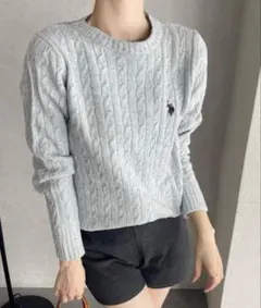U.S. POLO ASSN. 総ケーブルデザイン クルーネック ニット