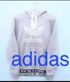 アディダス　adidas パーカー　ロゴ入り　裏起毛　M