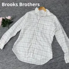Brooks Brothers シャツ　チェック柄　ホワイト　Mサイズ