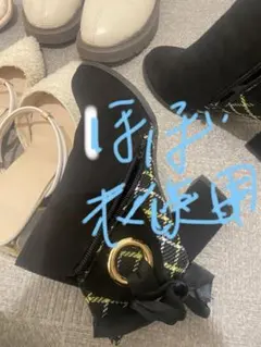 レディース　ストレッチスクエアトゥ厚底ショートブーツ