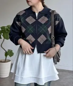 【U.S. POLO ASSN.】襟付きジップカーディガンのサムネイル