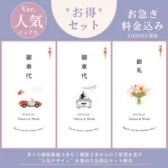 春お得セット《人気デザイン》御車代 御礼 結婚式 ウェディング ペーパーアイテム