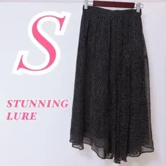 STUNNING LURE ドット柄 フレアスカート ブラック S 大人コーデのサムネイル