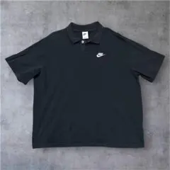 古着 Nike ナイキ ブラック 黒 ポロシャツ 半袖 刺繍ロゴ 定番 Lサイズ