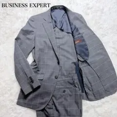 BUSINESS EXPERT セットアップ スーツ チェック グレー AY7