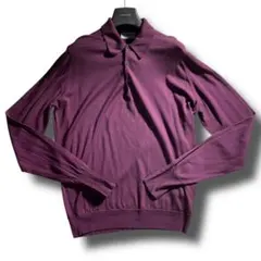 【極美品】ジョンスメドレー メリノウール ニットポロ L 英国製 パープル