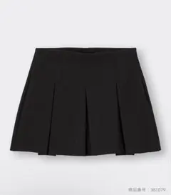 GU 黒 プリーツミニスカート　ローウエストプリーツスカート　S