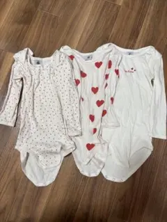 プチバトー　ハート　肌着 3枚セット