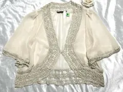 Abahouse Devinentte レースシフォンボレロ ベージュ系クリーム