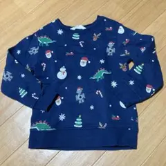 H&M クリスマス柄 裏起毛トレーナー 110/116