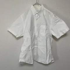 【ユニクロ】ホワイト 半袖 ボタンダウンシャツ M