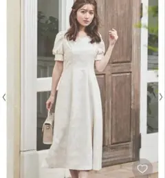 Noela WEB限定ジャガードワンピース　ホワイト