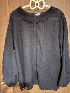 新品未使用☆サマンサモスモス☆総レース長袖ブラウス☆ブラック