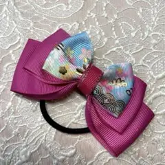 カラフルリボンヘアゴム 約10cm