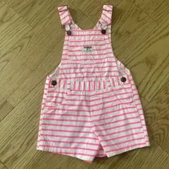 OshKosh B'gosh オーバーオール ネオン　ピンク ボーダー 90cmのサムネイル