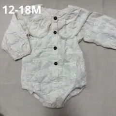 【SHEIN】アイボリー 花刺繍ロンパース12-18M