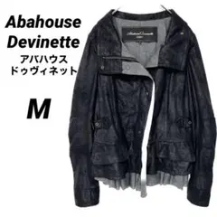 【アバハウス】レザージャケット（M）レディース　フェイク　黒　かっこいい　秋　冬