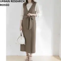 【URBAN RESEARCH ROSSO】　Vネックストレートワンピース　F