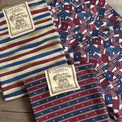 3枚セット　アメリカンカントリークロス　カットクロス　星条旗　ストライプ
