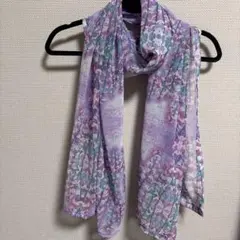 てじまともこ　桜柄 シフォンストール パープル系