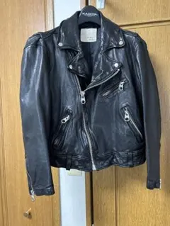 ブラックレザーダブルライダースジャケット