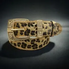 ウエスタンベルト ヒョウ柄 スタッズ 韓国 Y2K ストリート wb68-7