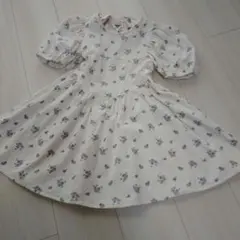 プティマイン【リンク】袖パフワンピース　110サイズ