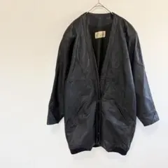 【ルイジェイブティック】ラムレザー レザーコート ブラック M ヴィンテージ