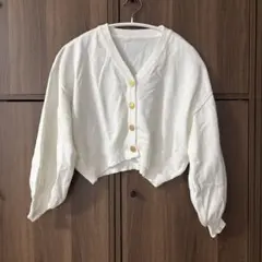 clear クロップドカーディガン ボレロ　バルーンスリーブ