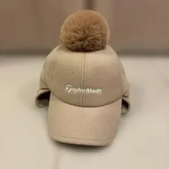 TaylorMade キャップ ベージュ ポンポン付き
