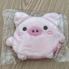 豚さん　ピンク　コインケース　フリースポーチ チェーン付き　アニマル