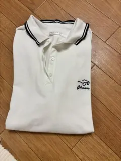 ホワイトポロシャツ 黒ストライプ 襟2枚セット