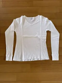 Gicipi ジチピ コットン Vネック長袖カットソー ホワイト