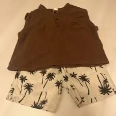 ブラウン タンクトップとショートパンツセット 95のサムネイル