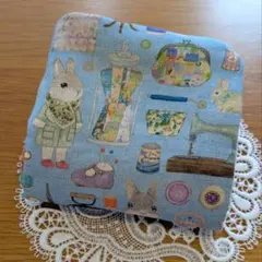 ふわふわガーゼハンカチ⭐️ユキエモン☆ラビリンスハウス ブルー