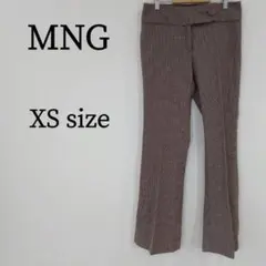 MNG マンゴ スラックス チェック柄 ズボン パンツ ハイウエスト XS