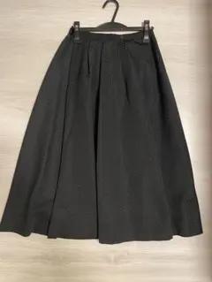 Drawer ドゥロワー ジャカード ロング ラップ スカート ブラック