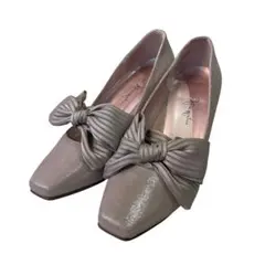 銀座かねまつ ローファー パンプス リボン