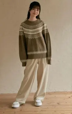 choco しまむら コラボ 求心柄ニットプルオーバー