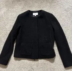 ユニクロCARINE ROITFELD ノーカラージャケット ブラック