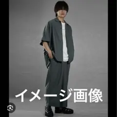 シャツ　パンツセットアップ　ダークグリーンのサムネイル