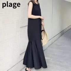 plage ティアードノースリーブワンピース 2022SS ブラック 36
