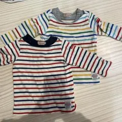 【ミキハウス】ストライプ 長袖カットソー 80cm 2枚セット